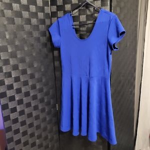 Planet Gold Royal Blue Skater Dress (XL) - AH0403